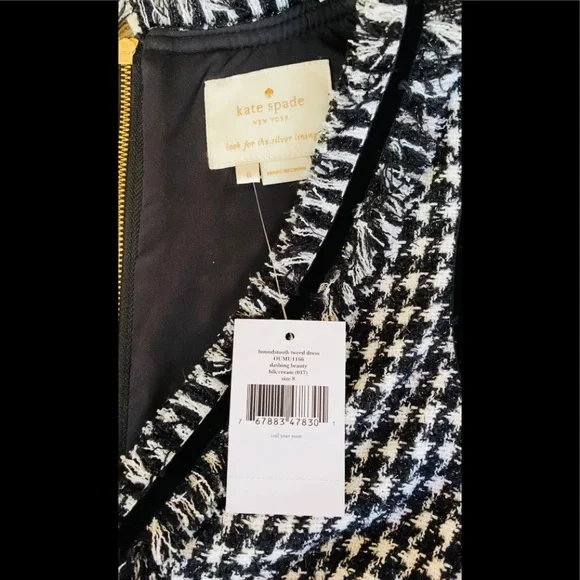 Kate Spade Houndstooth Tweed Dress NWT